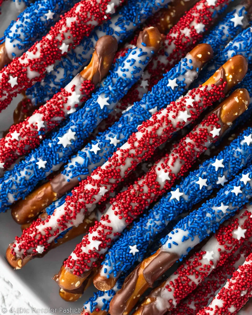 4th of July Chocolate Covered Pretzel Rods 15 4th of July Chocolate Covered Pretzel Rods