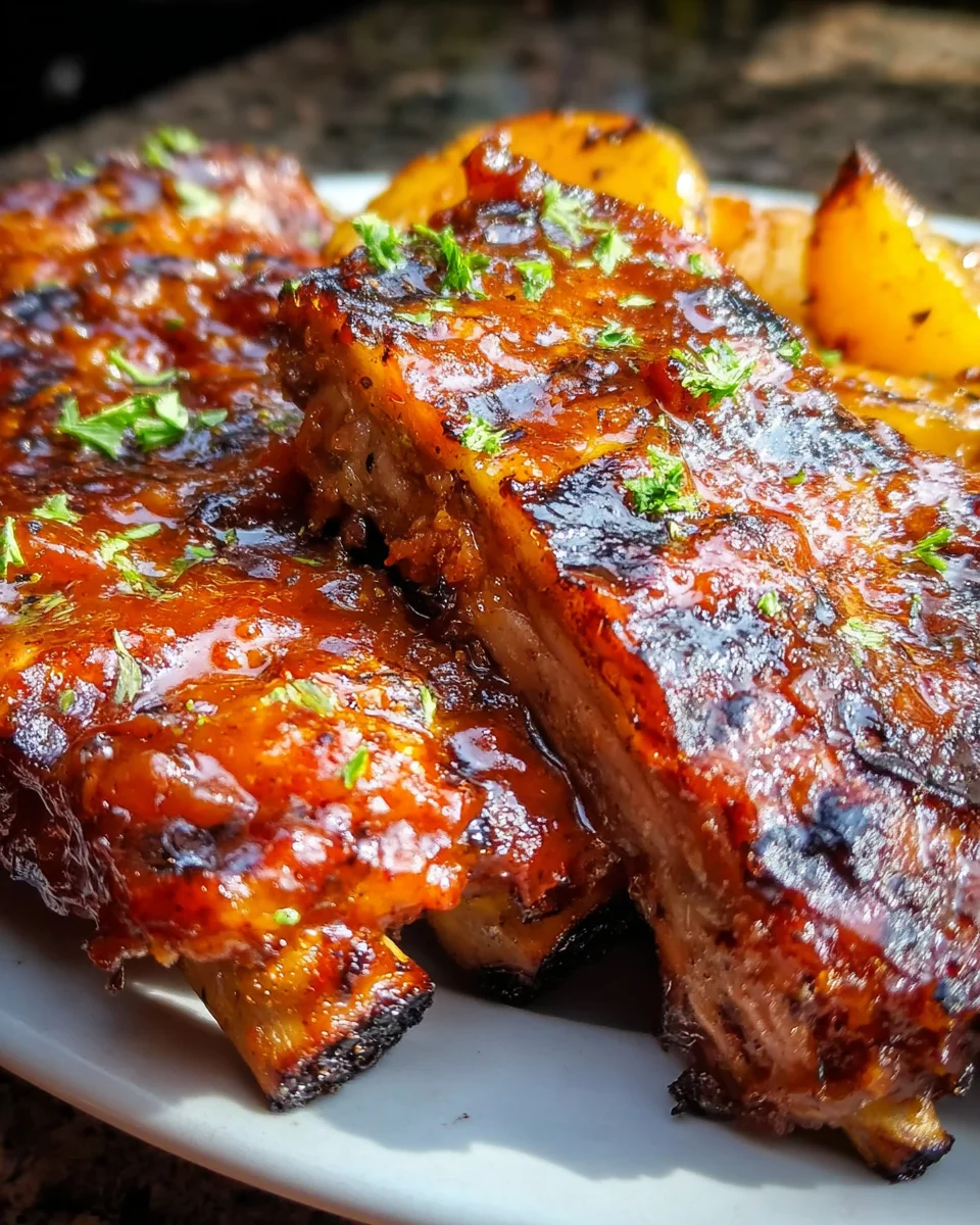 Baby Back Ribs with Balsamic-Peach BBQ Sauce 24 Baby