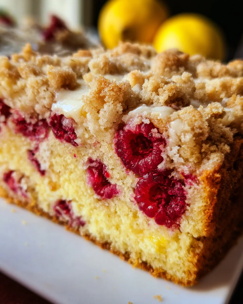 Easy Lemon Raspberry Cake with Crumb Topping 24 Easy