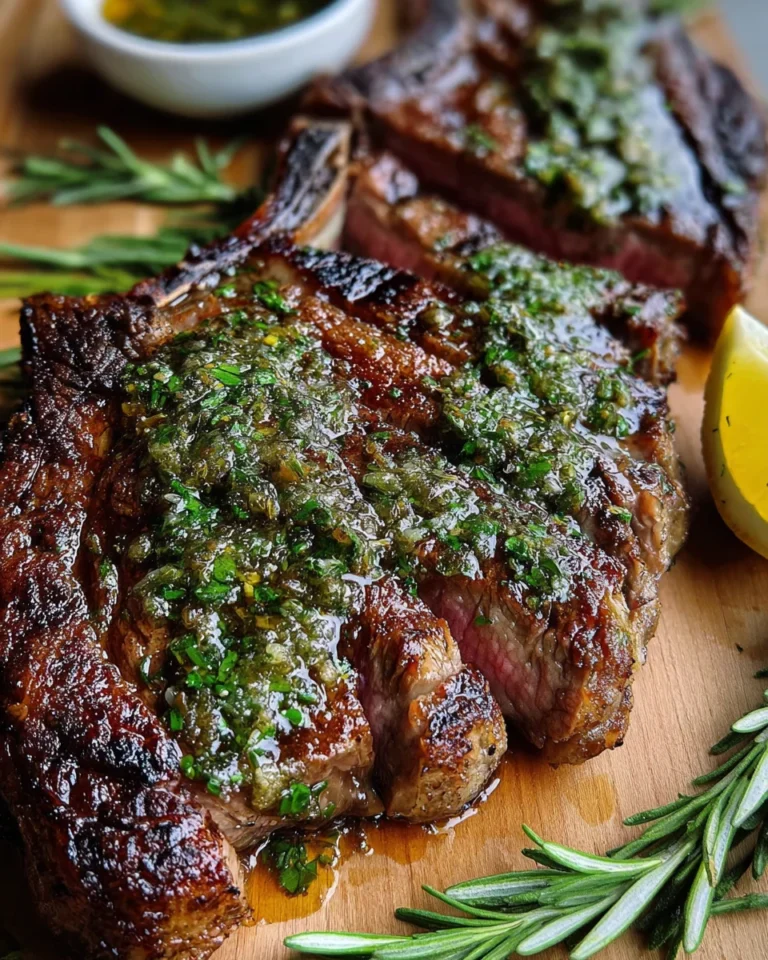 Grilled Flank Steak with Lemon-Herb Sauce