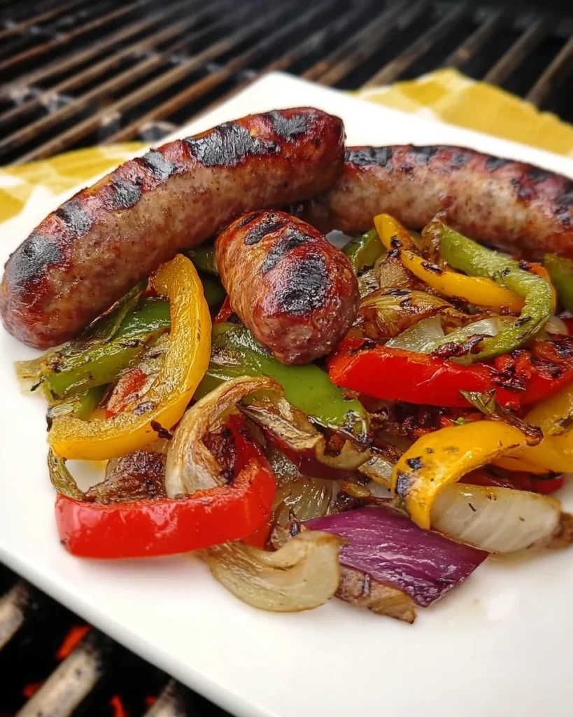 Grilled Sausage with Peppers and Onions