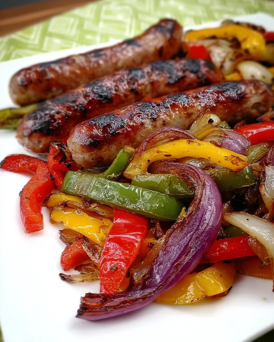Grilled Sausage with Peppers and Onions 19 Grilled