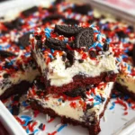 No Bake Fireworks Oreo Cheesecake bars 17 No Bake Fireworks Oreo Cheesecake bars