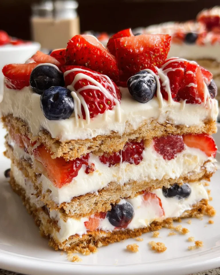 No Bake Icebox Cake with Summer Berries