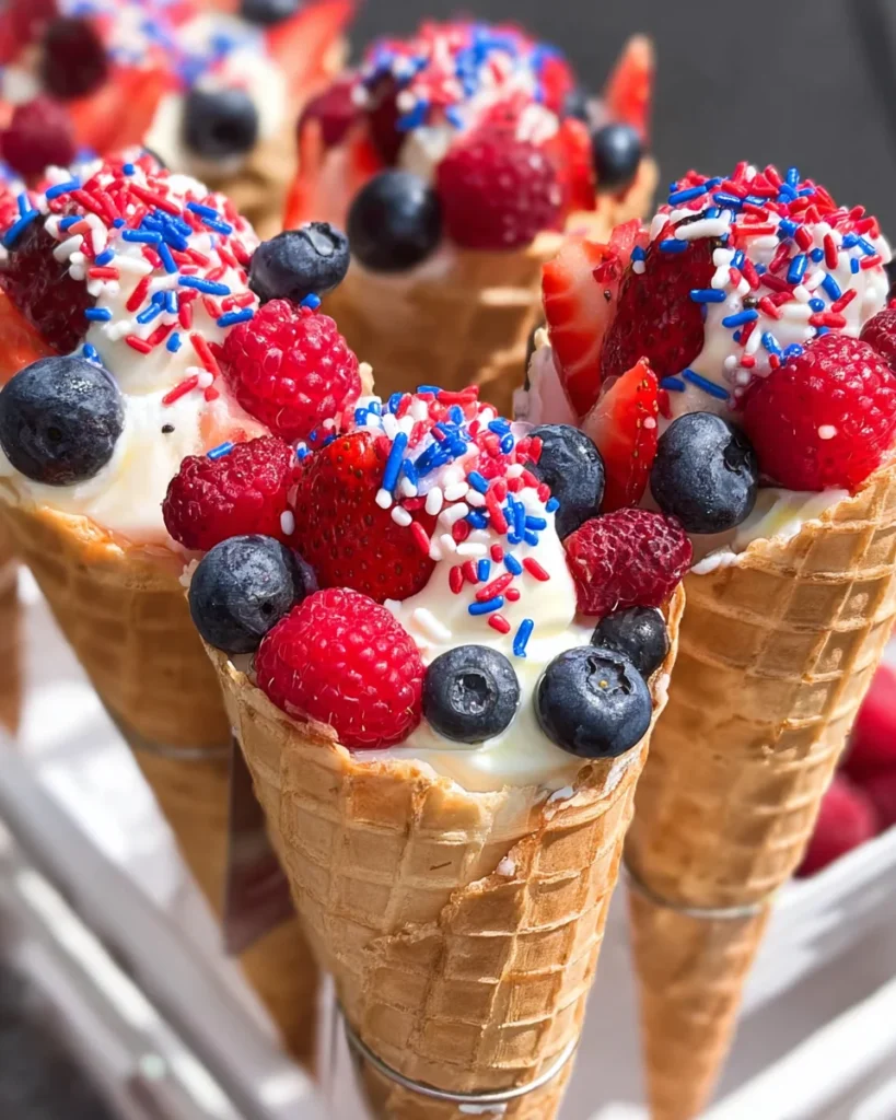 Patriotic Fruit Cones
