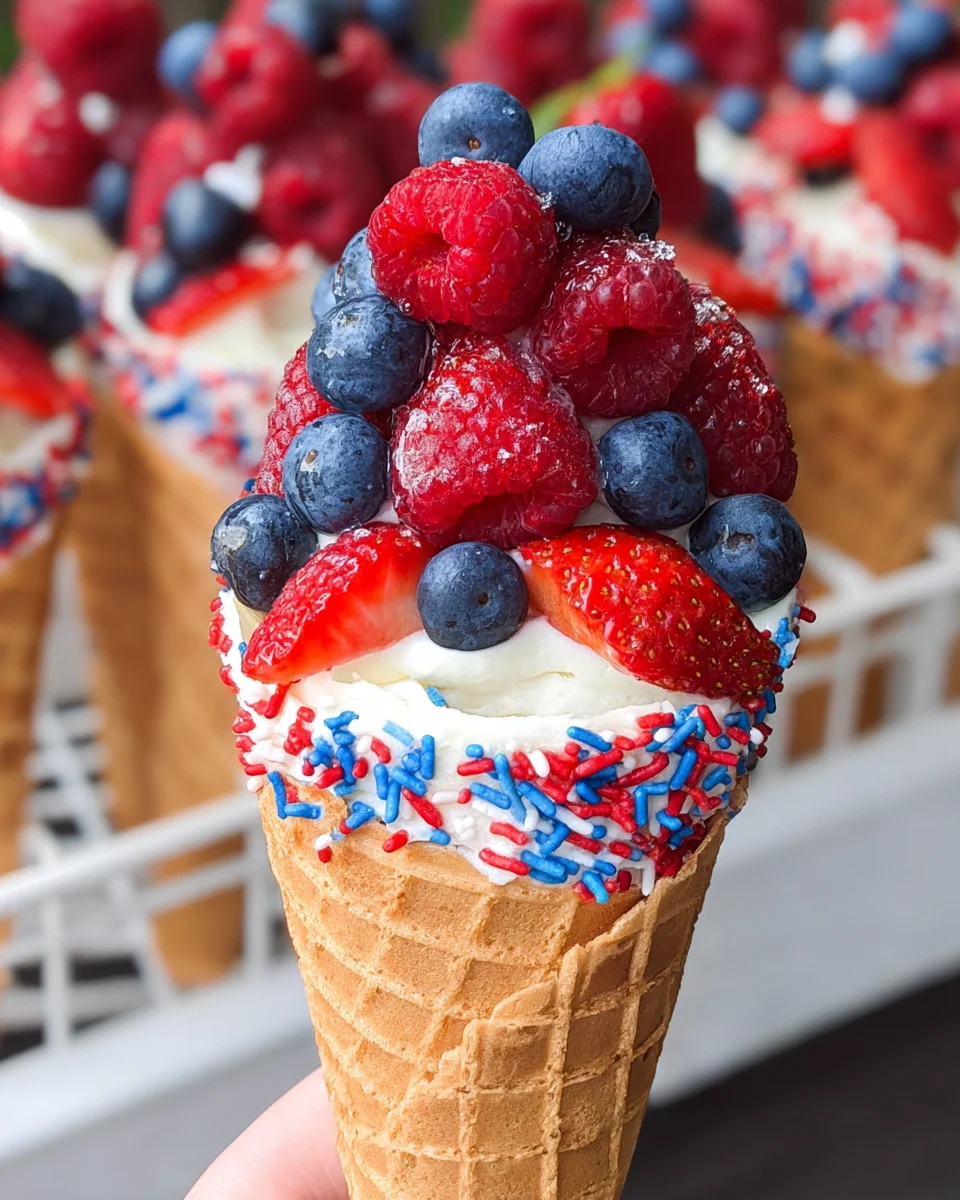 Patriotic Fruit Cones 16 Patriotic