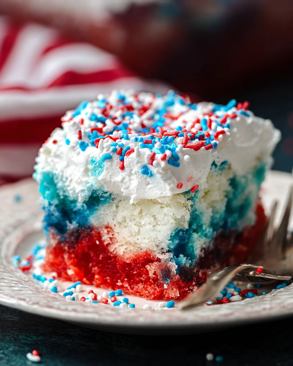 Red, White, & Blue Poke Cake 15 Red,