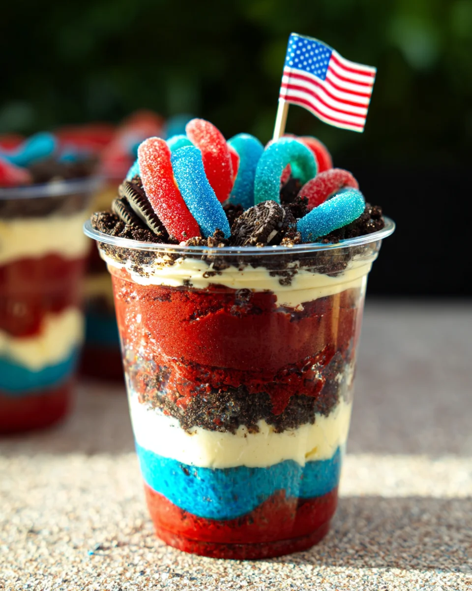 Red, White and Blue Dirt Cups 13 Red,