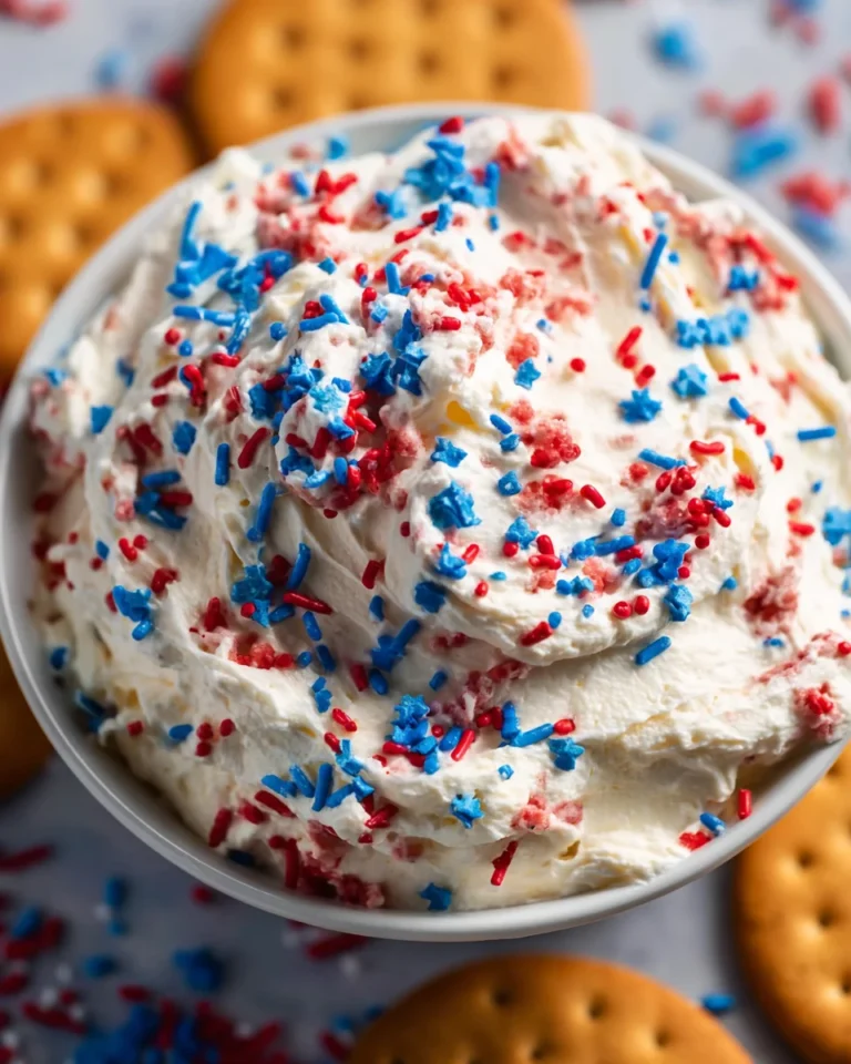 Red, White and Blue Funfetti Dip