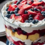Red, White and Blue Strawberry Shortcake Trifle 19 Red, White and Blue Strawberry Shortcake Trifle
