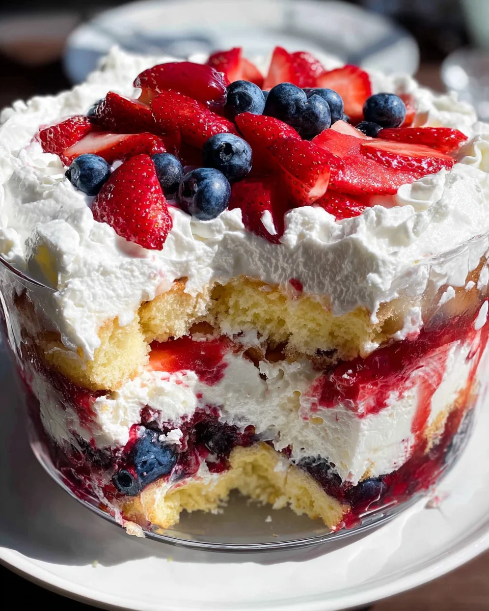 Red, White and Blue Strawberry Shortcake Trifle 18 Red,
