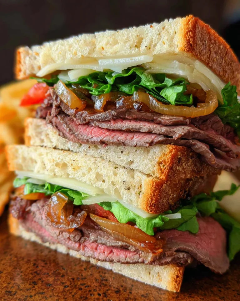 Roast Beef Sandwiches with Lettuce and Onions