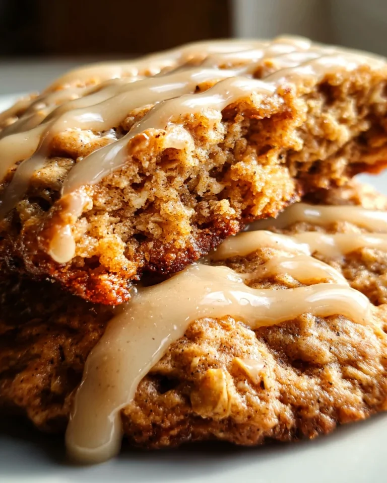 Seriously Thick & Chewy Chai Oatmeal Cookies with Maple Glaze