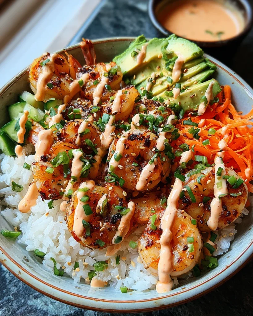 Shrimp Rice Bowls with Spicy Mayo