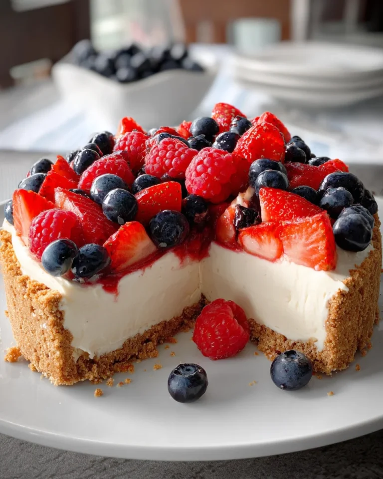Triple Berry No-Bake Cheesecake