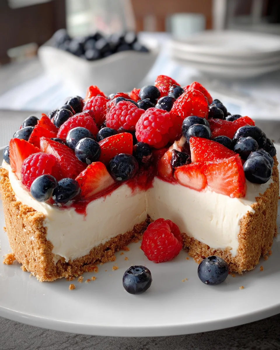 Triple Berry No-Bake Cheesecake 18 Triple Berry No-Bake Cheesecake