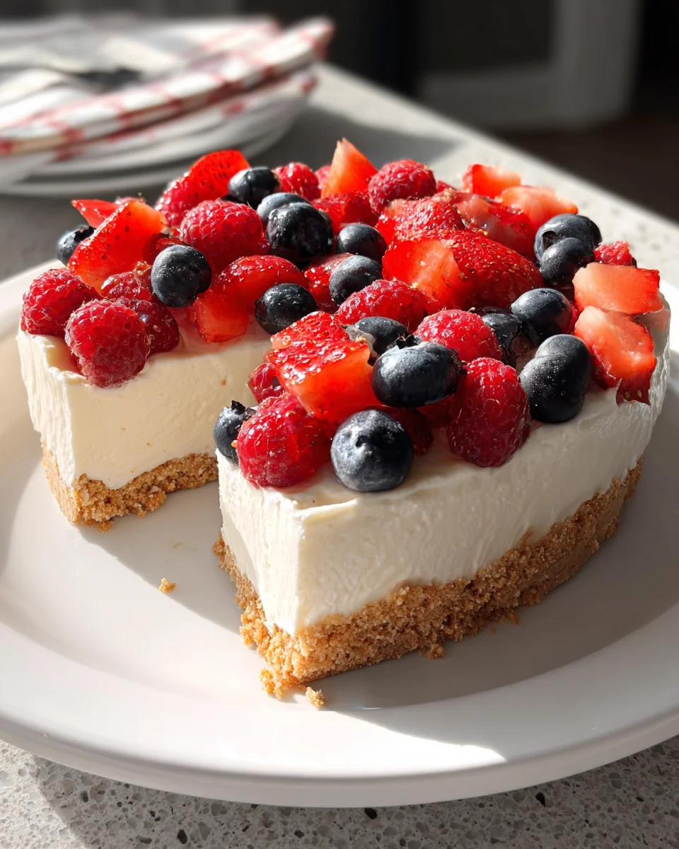 Triple Berry No-Bake Cheesecake 16 Triple