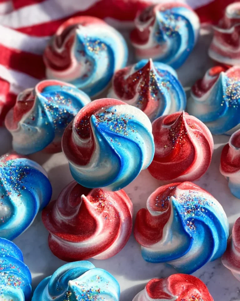 patriotic meringue cookies