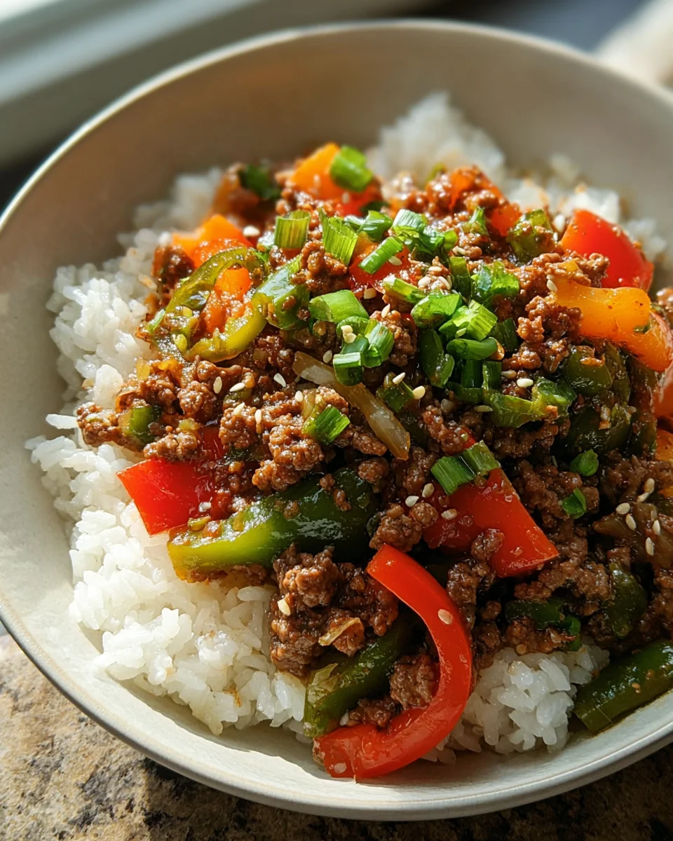 Beef and Pepper Rice Bowl 23 Beef and Pepper Rice Bowl