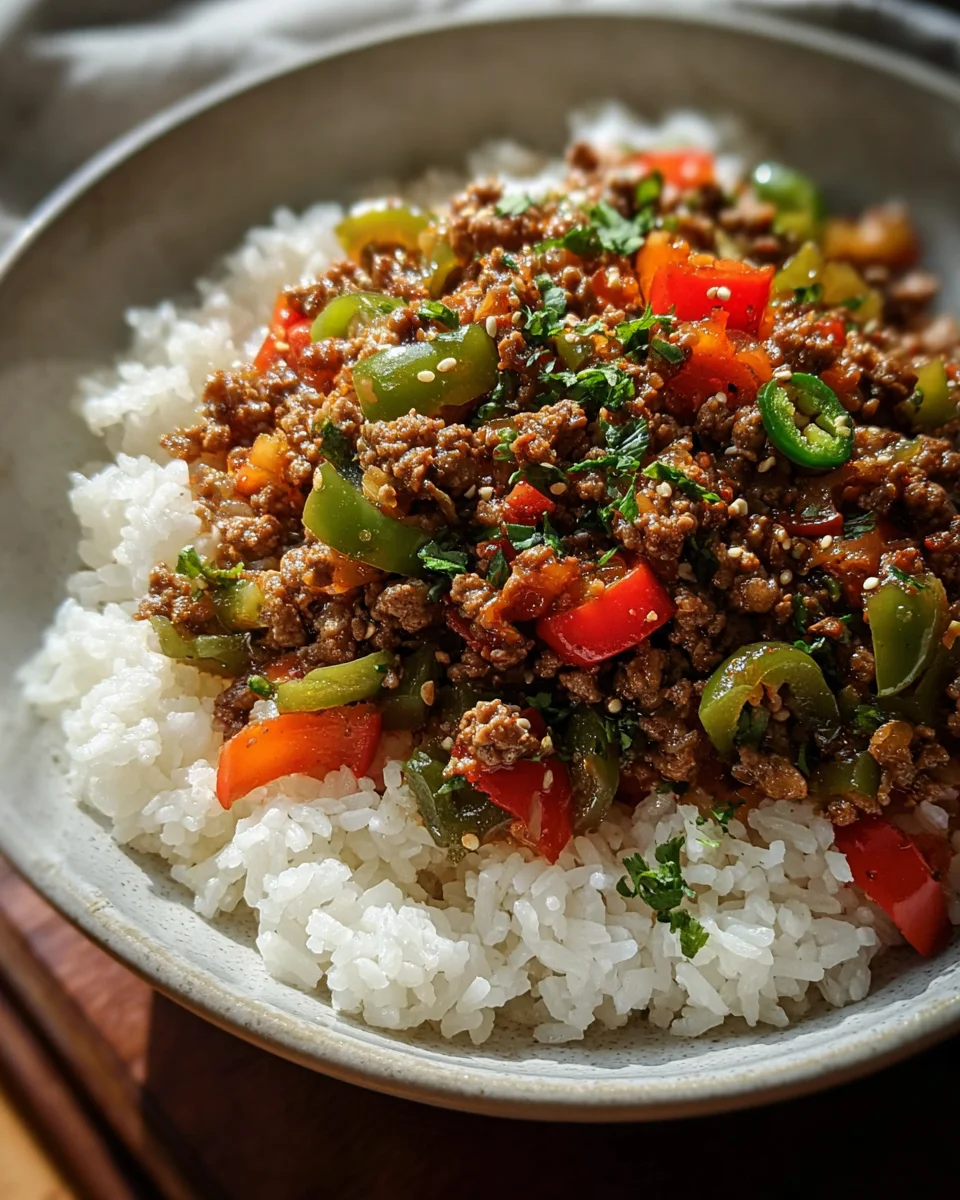 Beef and Pepper Rice Bowl 20 Beef