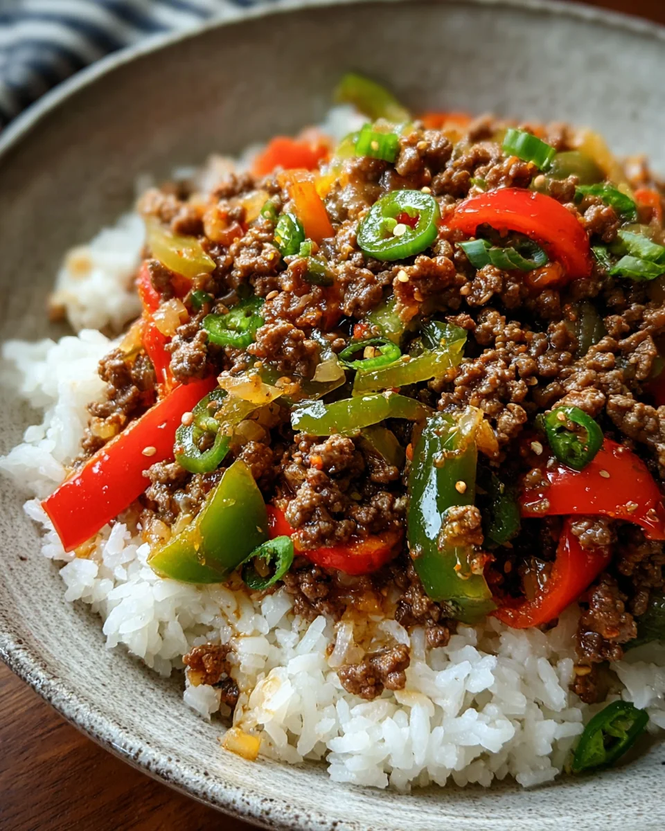 Beef and Pepper Rice Bowl 21 Beef