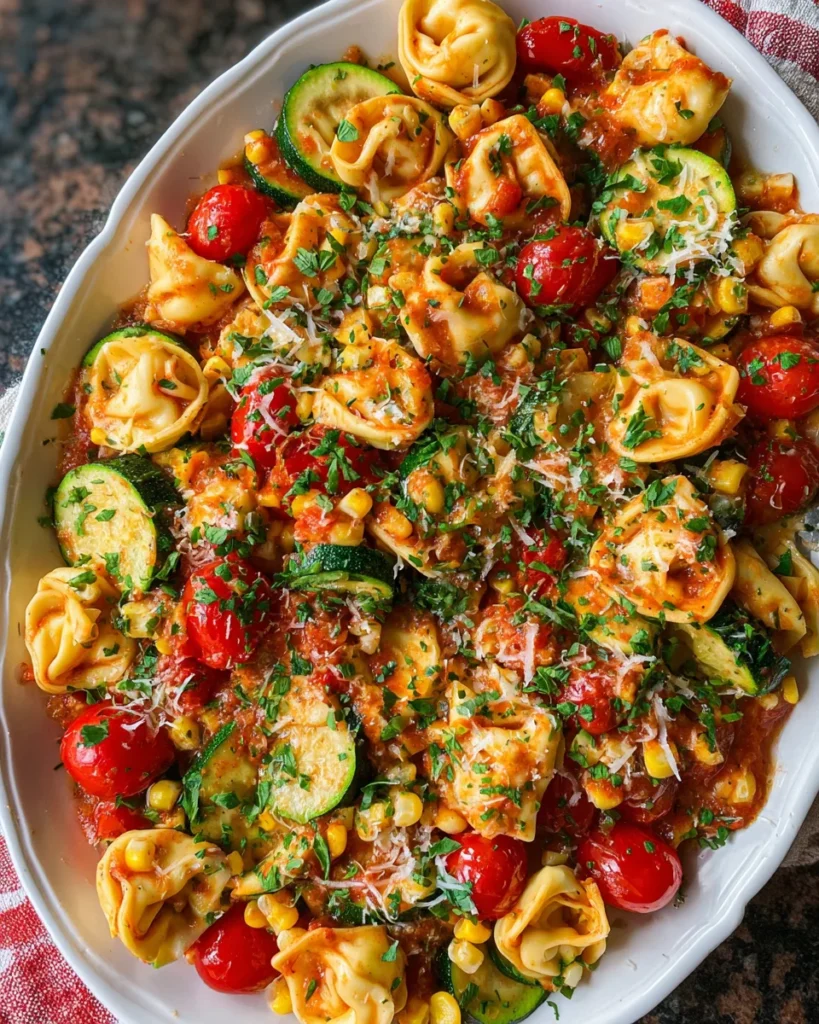 Cheese Tortellini with Summer Veggies