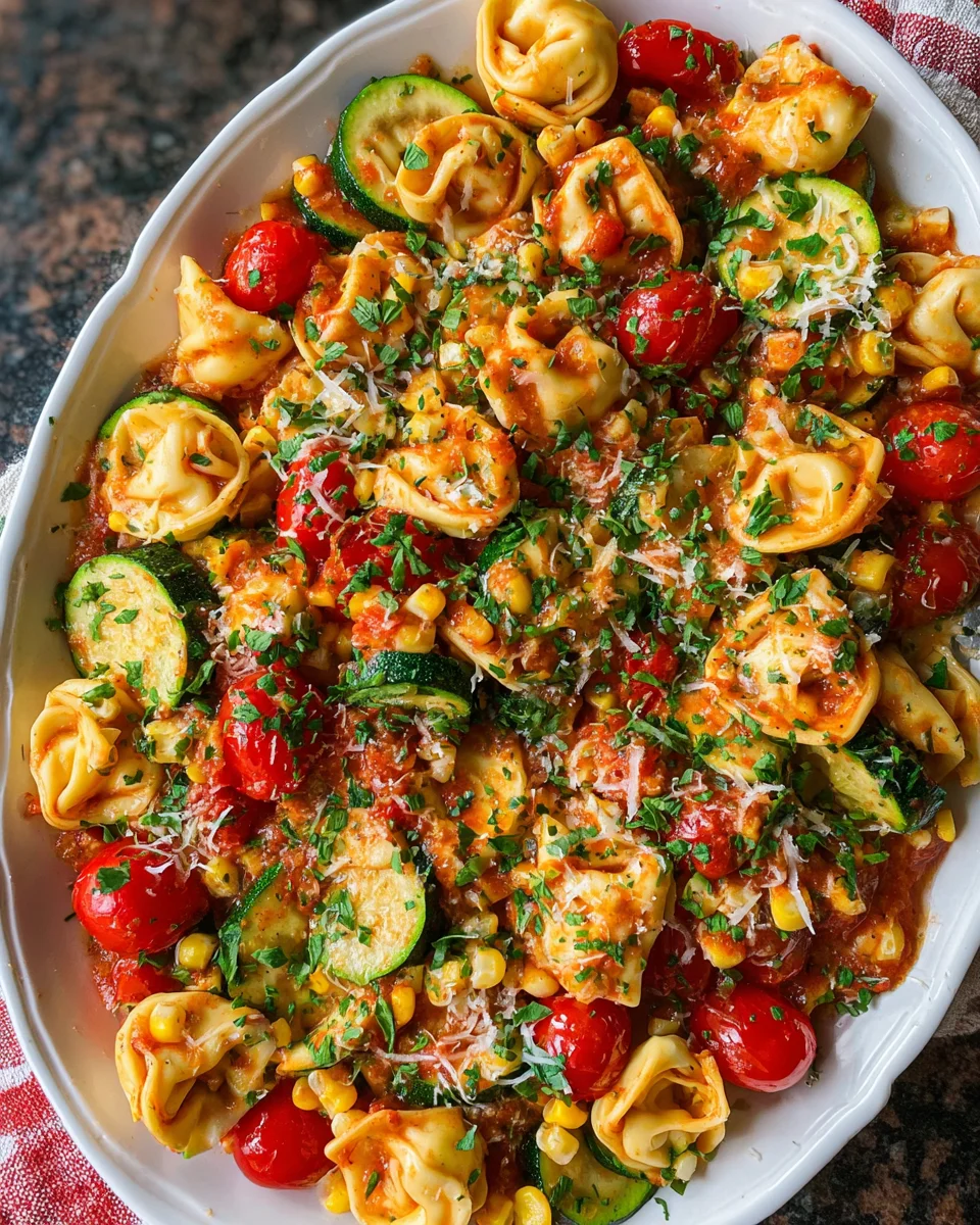 Cheese Tortellini with Summer Veggies