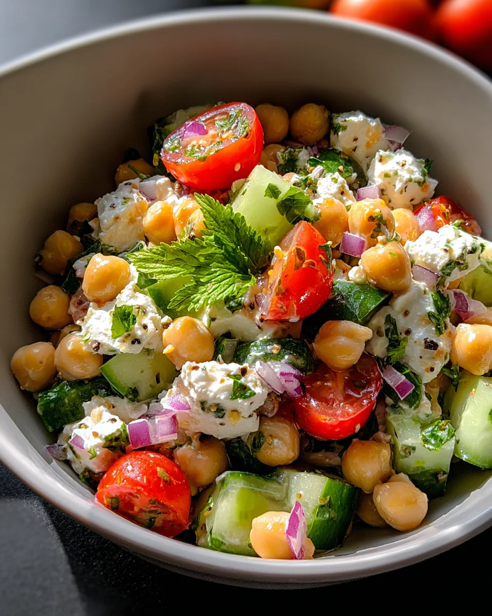 Cottage Cheese and Chickpeas Salad