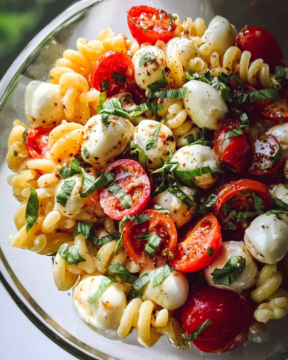 Creamy Caprese Pasta Salad