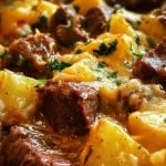 Crockpot Loaded Steak and Potato Bake Recipe
