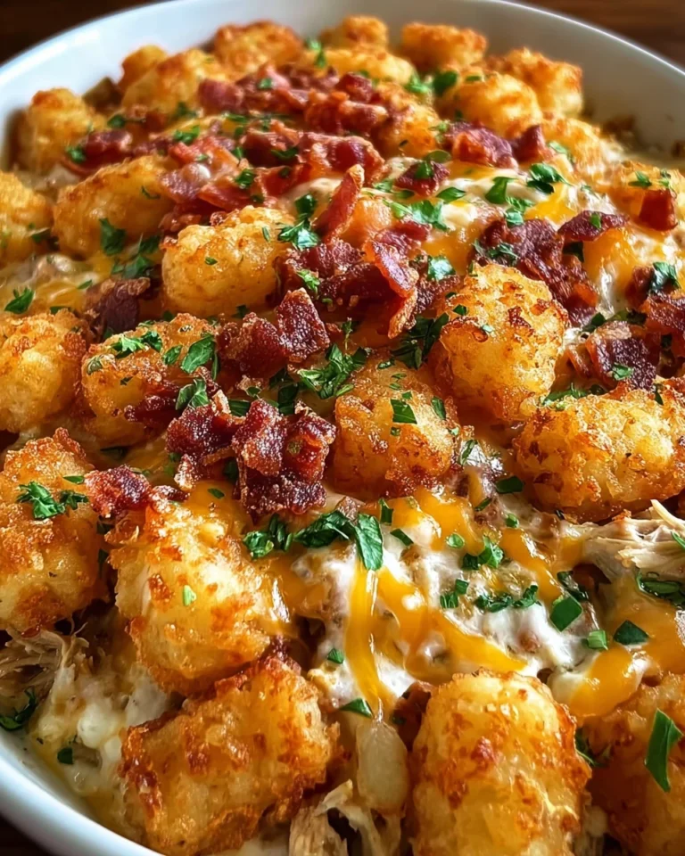 Easy Chicken Bacon Ranch Tater Tot Casserole