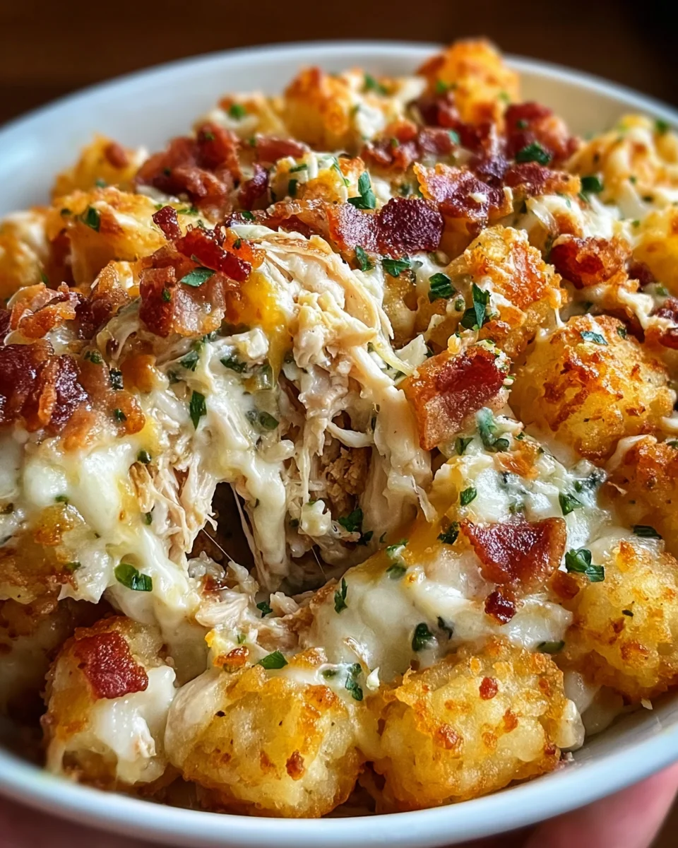Easy Chicken Bacon Ranch Tater Tot Casserole 20 Easy