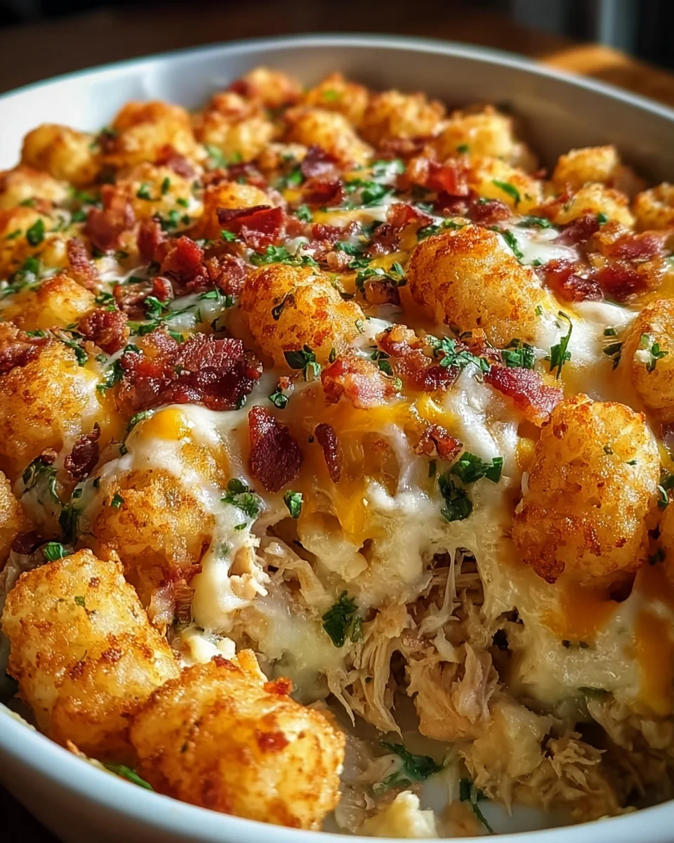 Easy Chicken Bacon Ranch Tater Tot Casserole 21 Easy