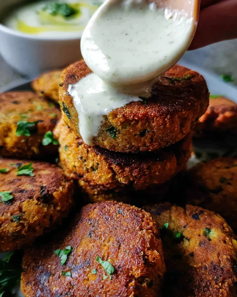 Easy Lentil Patties (with Lemon Tahini Dip)