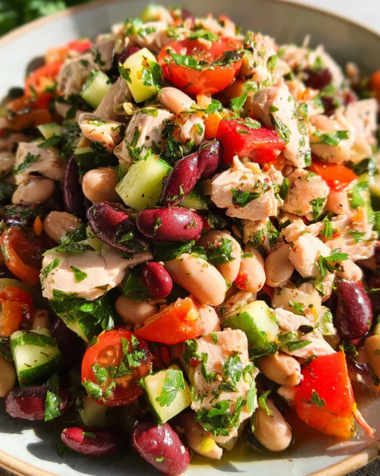High-Protein Dense Bean Salad with Chicken