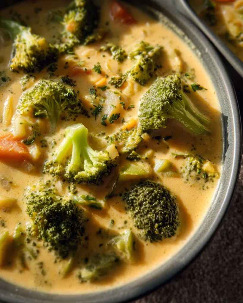 High Protein Broccoli Cheddar Soup