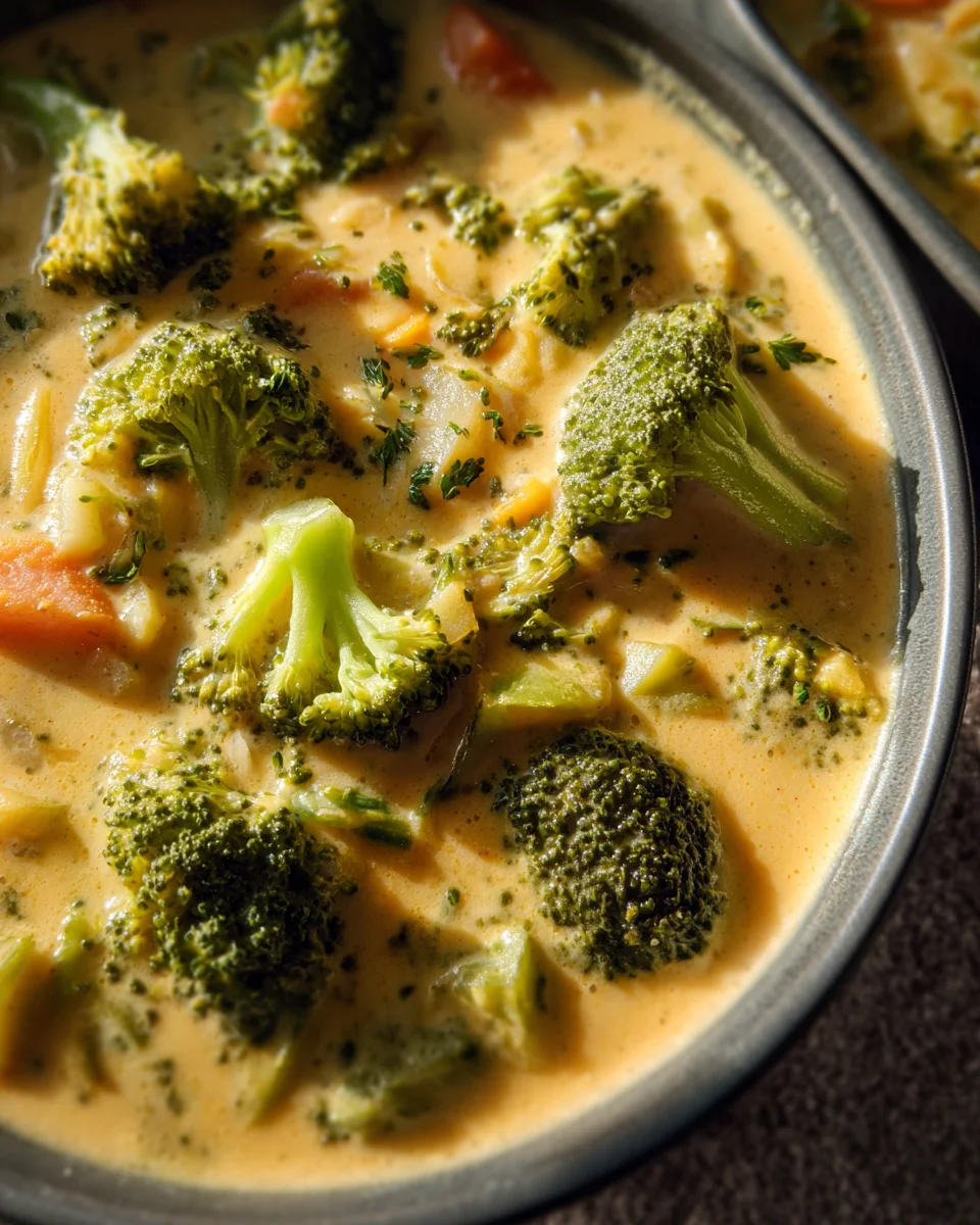 High Protein Broccoli Cheddar Soup