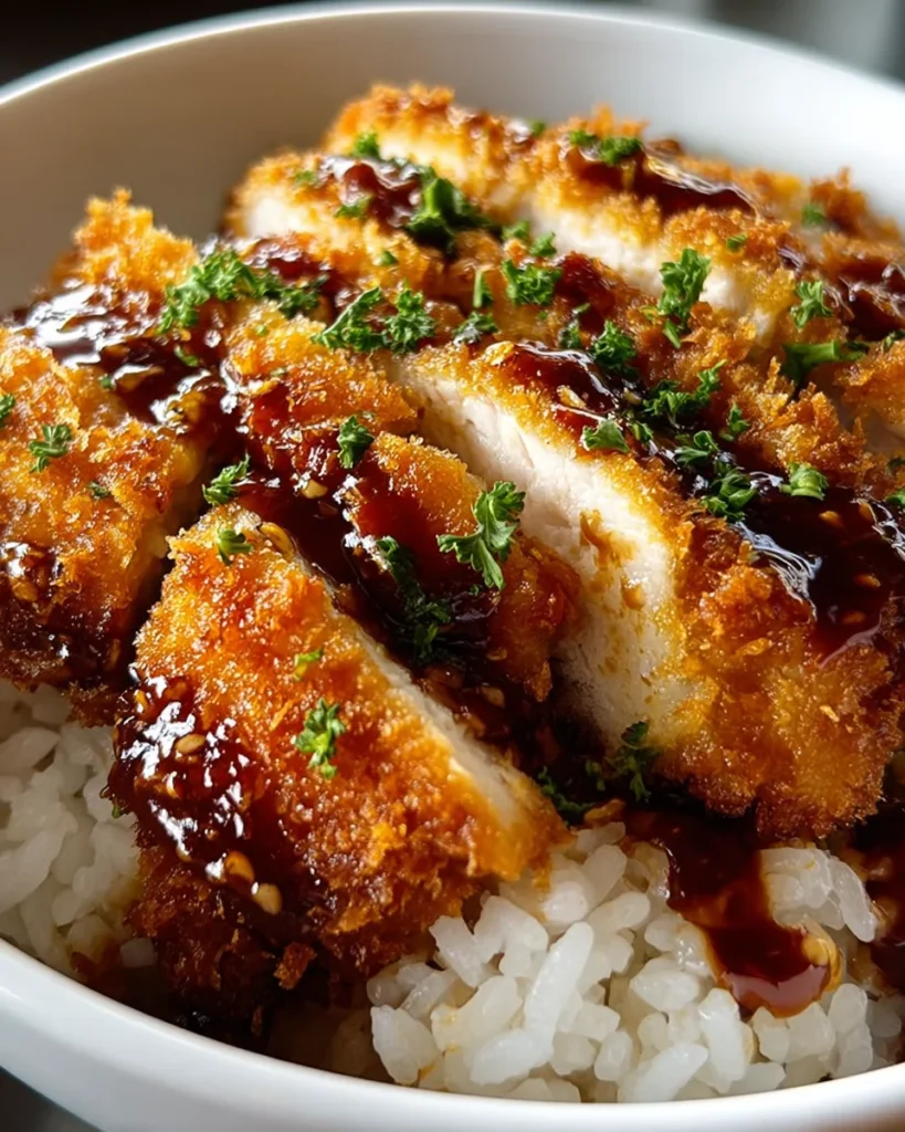 Japanese Katsu Bowls with Tonkatsu Sauce