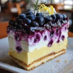 Lemon Blueberry Shortbread Mousse Cake