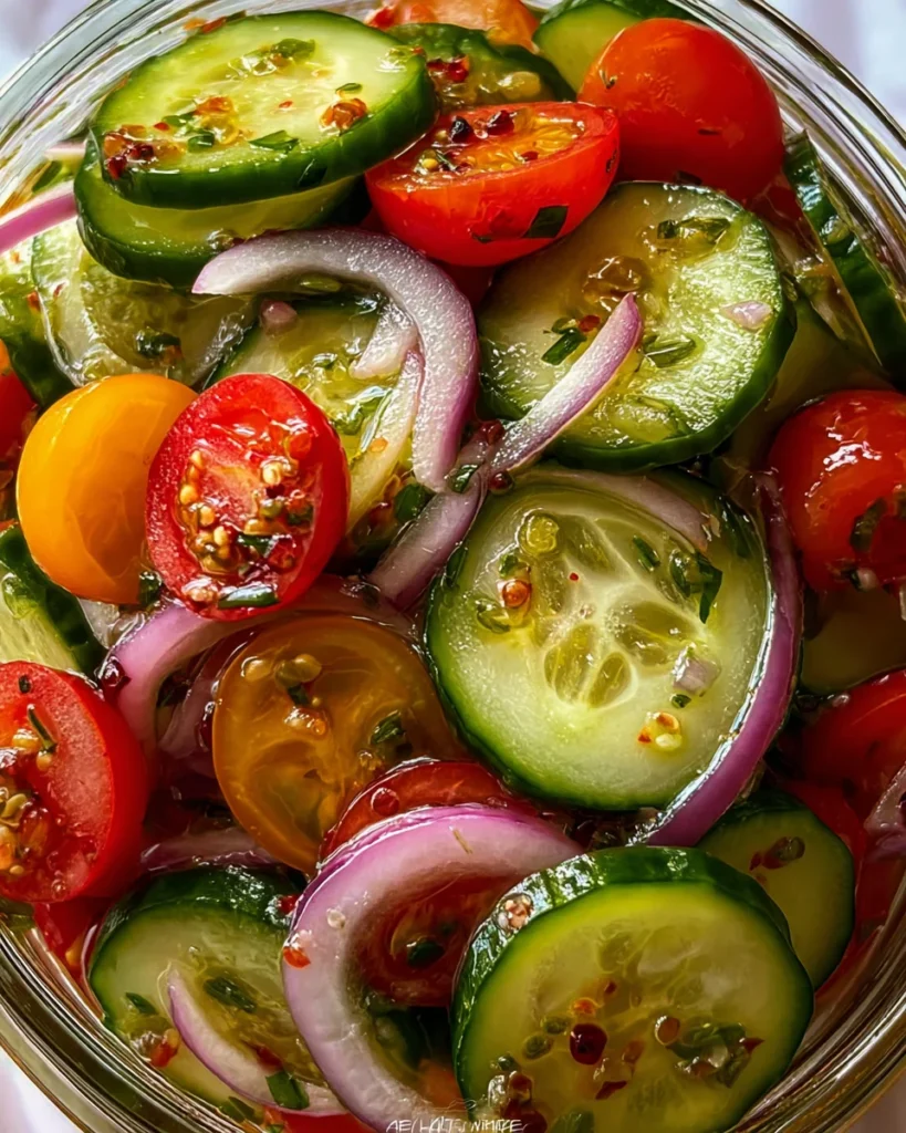 Marinated Cucumbers, Onions, and Tomatoes