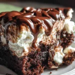 Marshmallow Chocolate Poke Cake