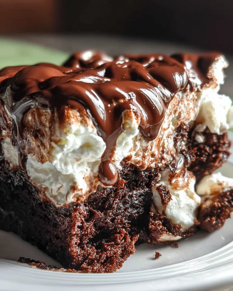 Marshmallow Chocolate Poke Cake