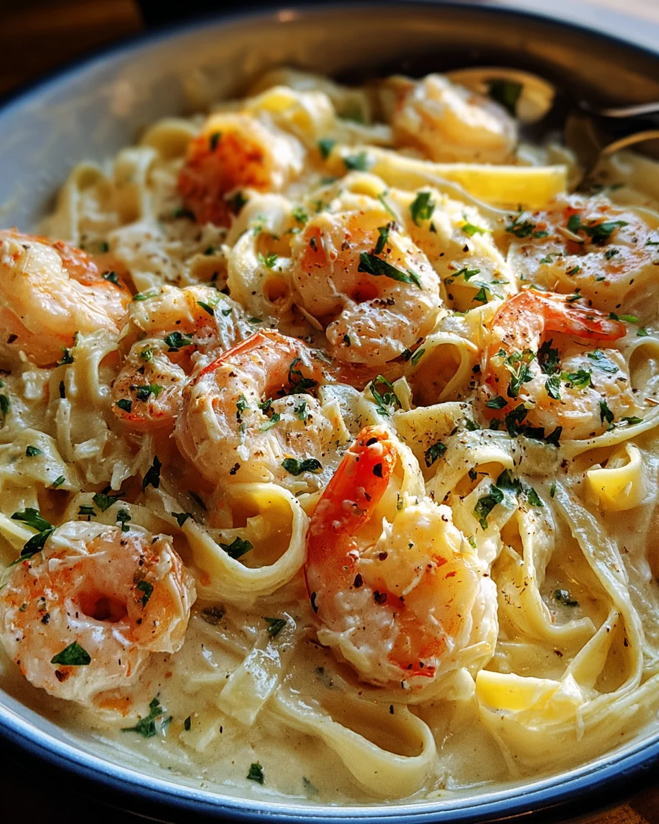 One Pot Shrimp and Crab Alfredo