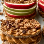 Peanut Butter Apple Sandwiches with Granola 16 Peanut Butter Apple Sandwiches with Granola