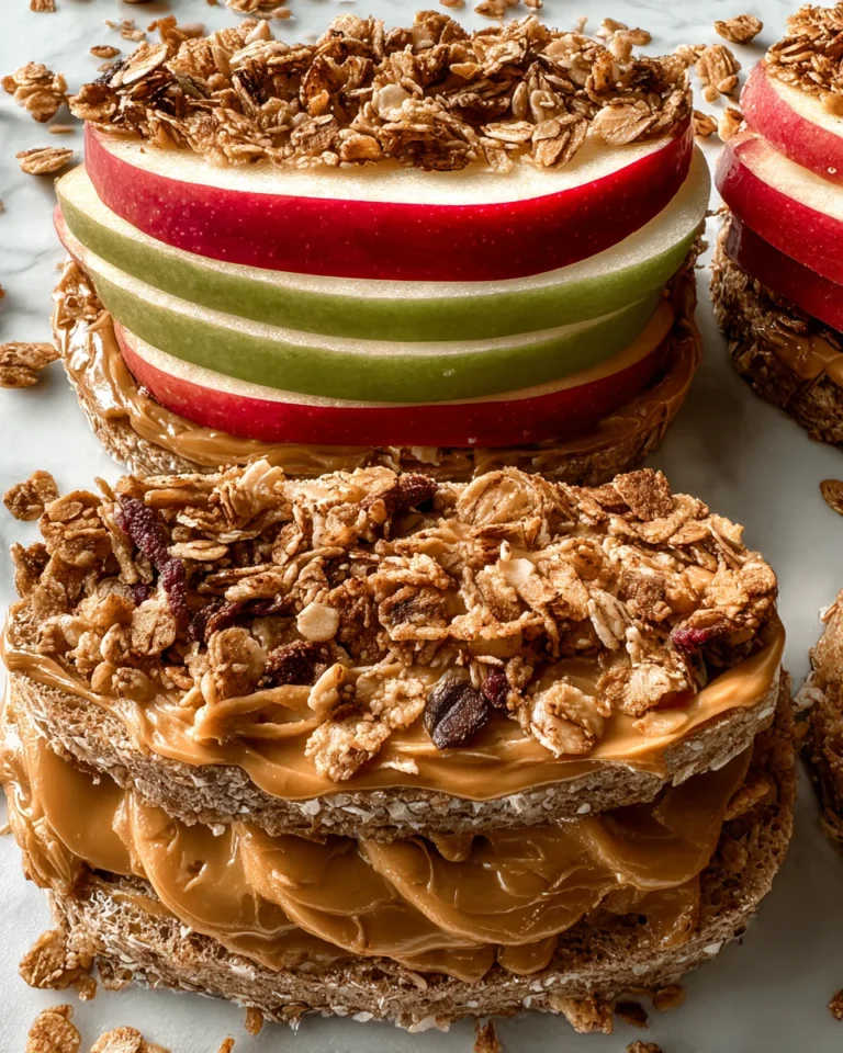 Peanut Butter Apple Sandwiches with Granola