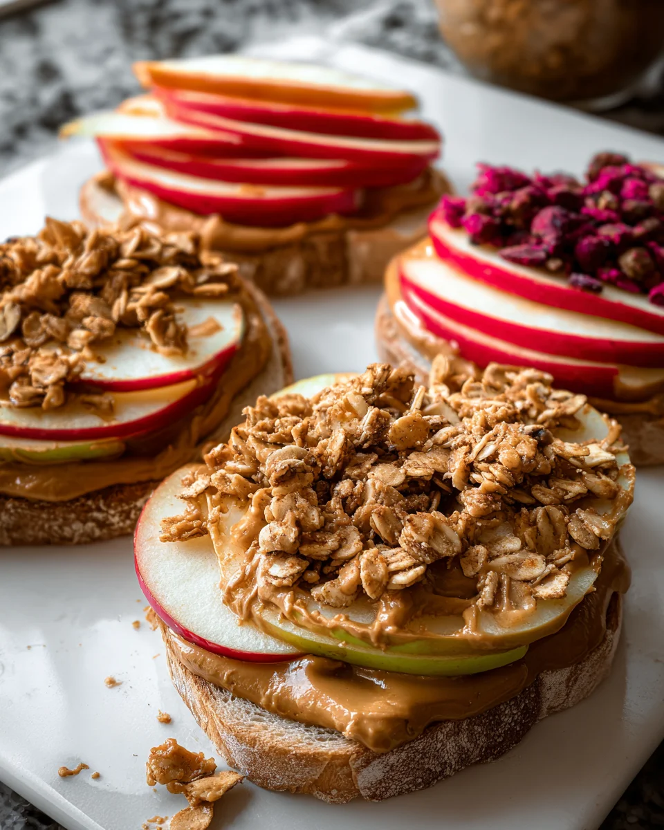 Peanut Butter Apple Sandwiches with Granola 14 Peanut