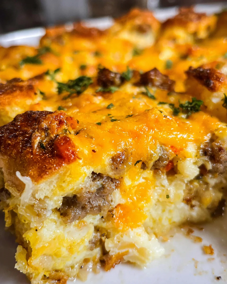 Savory Breakfast Sausage and Cheese Casserole Recipe