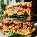 Vegan Buffalo Chickpea Salad Sandwich