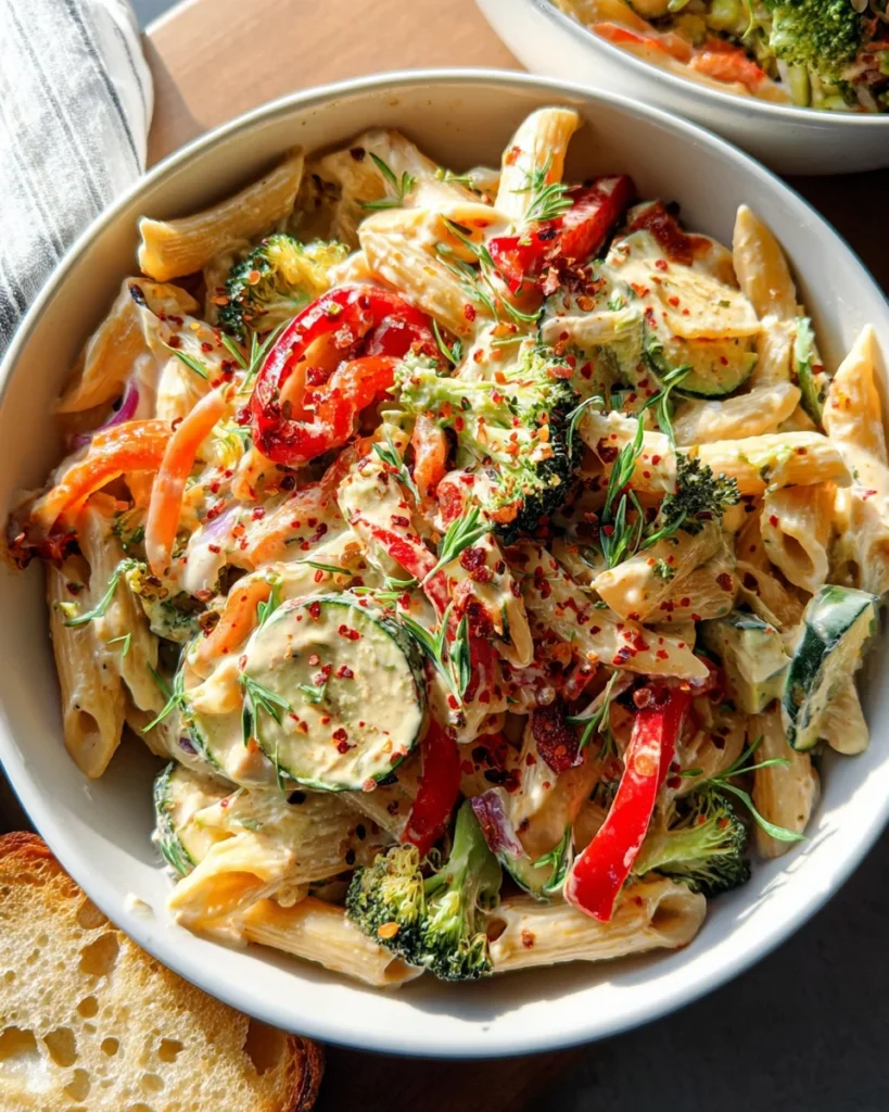 Vegan Pasta Primavera with Creamy Garlic Cashew Sauce