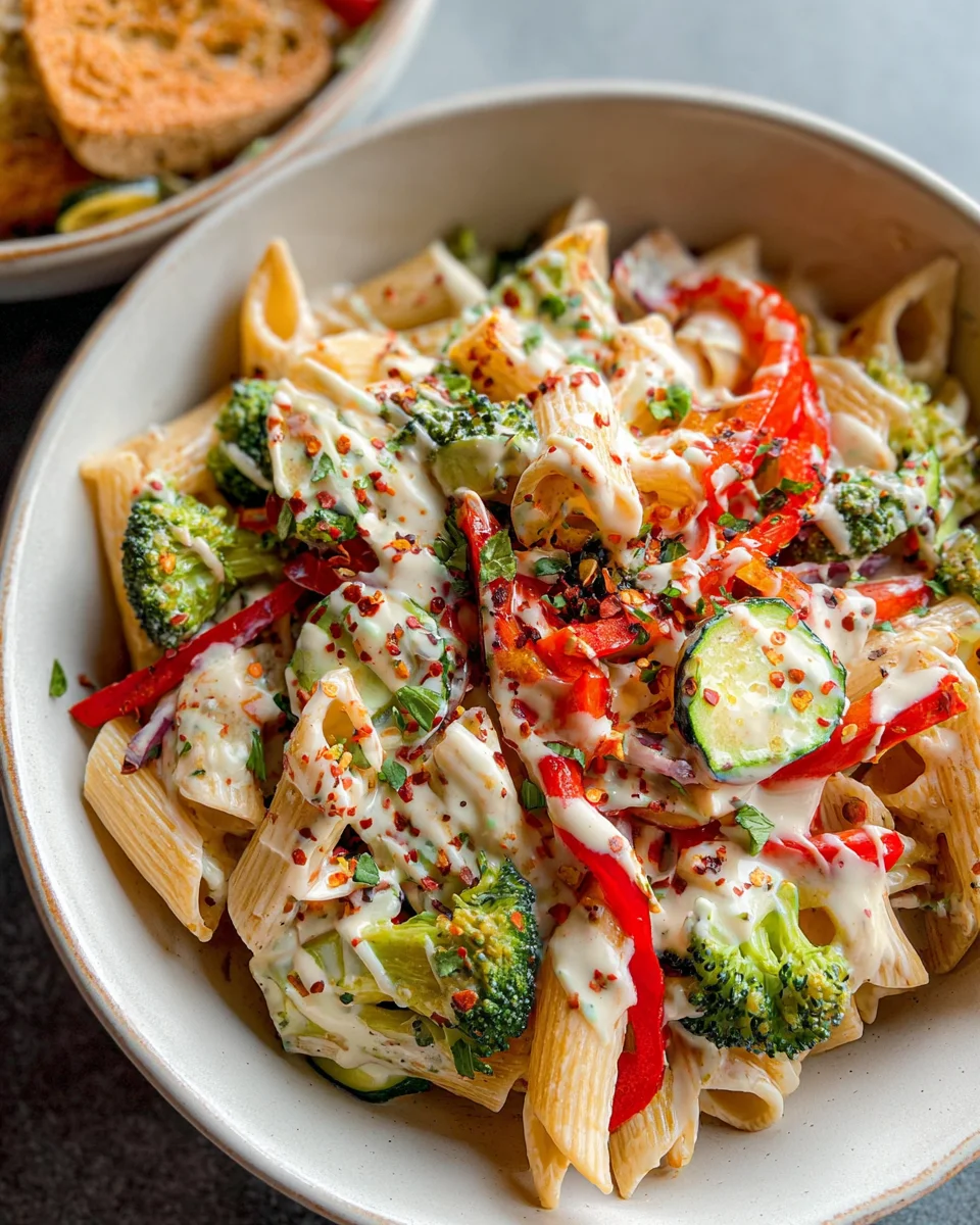 Vegan Pasta Primavera with Creamy Garlic Cashew Sauce 27 Vegan